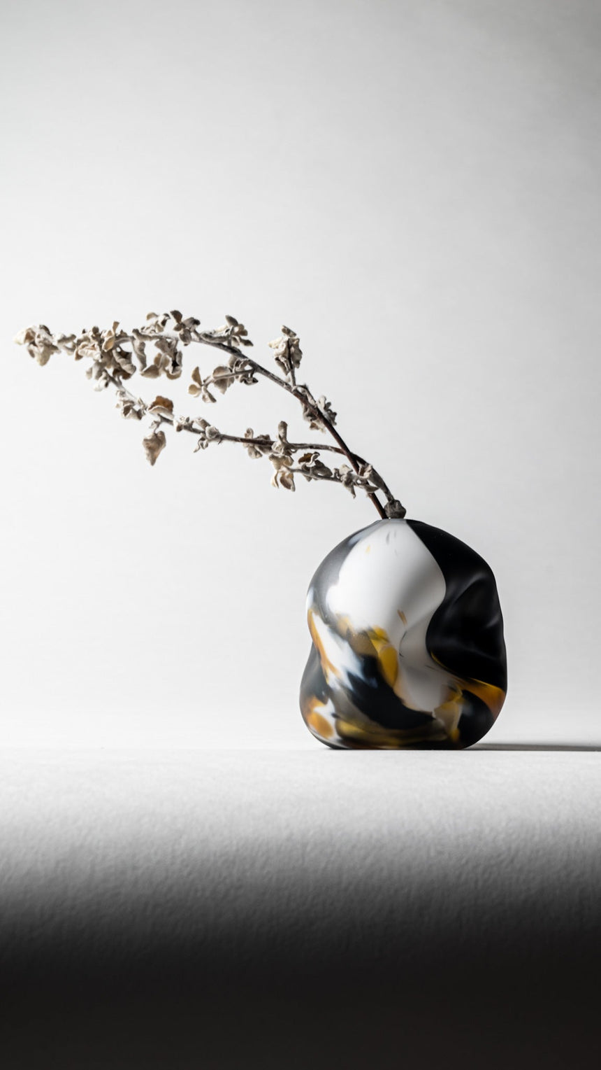 GoodBeast Design Bud Vase Calico PEBBLE Series Hand Blown Glass in Vancouver Canada