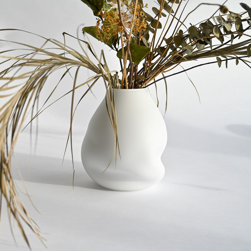 GoodBeast Design Bud Vase Enamel / Matte Finish BOULDER Vase Hand Blown Glass in Vancouver Canada
