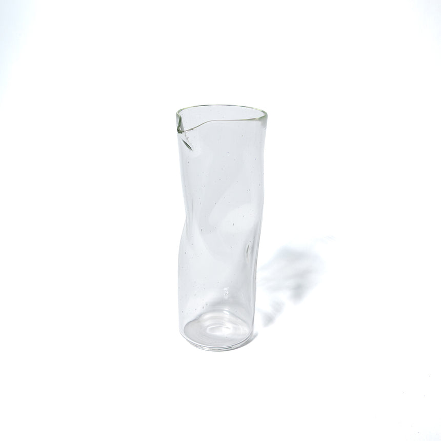 Goodbeast  CRUSHED CARAFE Clear ECO -Protoype- Hand Blown Glass in Vancouver Canada