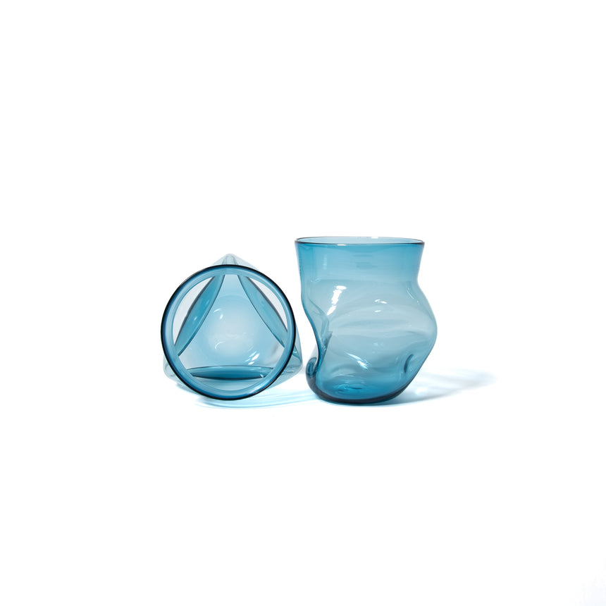 GoodBeast Design Glassware CRUSHED CUP Blue (New) Hand Blown Glass in Vancouver Canada