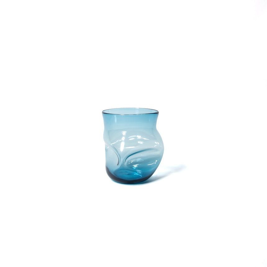 GoodBeast Design Glassware CRUSHED CUP Blue (New) Hand Blown Glass in Vancouver Canada