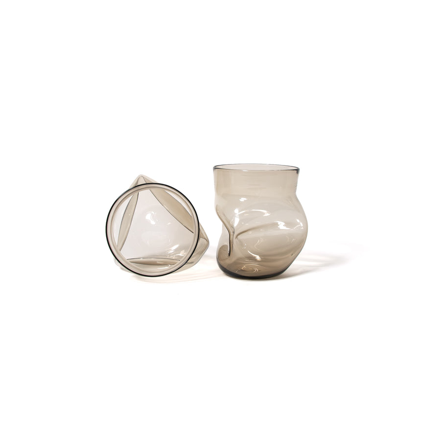 GoodBeast Design Glassware CRUSHED CUP Bronze (New) Hand Blown Glass in Vancouver Canada