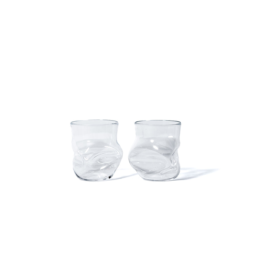 GoodBeast Design Glassware CRUSHED CUP Clear ECO Hand Blown Glass in Vancouver Canada