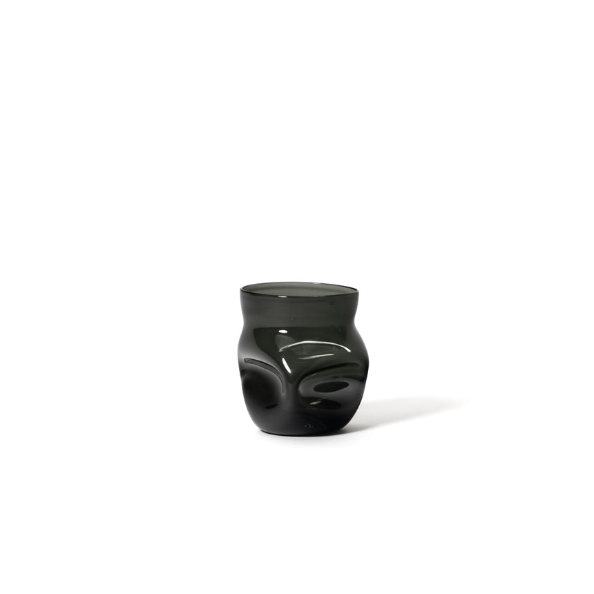 GoodBeast Design Glassware CRUSHED CUP Dark Grey Hand Blown Glass in Vancouver Canada