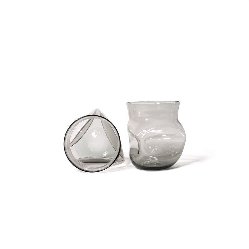 GoodBeast Design Glassware CRUSHED CUP Light Grey (New) Hand Blown Glass in Vancouver Canada