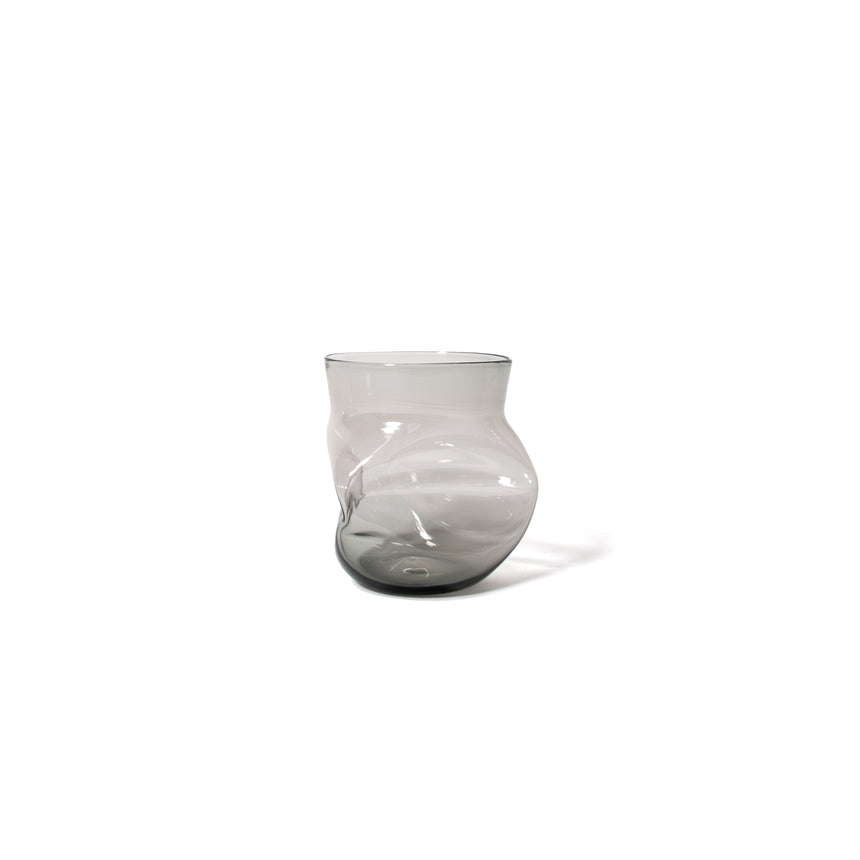 GoodBeast Design Glassware CRUSHED CUP Light Grey (New) Hand Blown Glass in Vancouver Canada