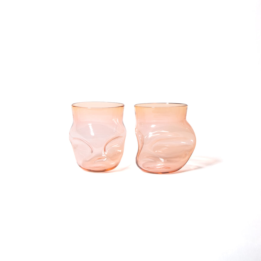 GoodBeast Design Glassware CRUSHED CUP Tangerine (New) Hand Blown Glass in Vancouver Canada