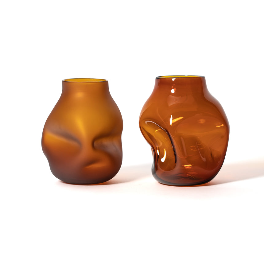 GoodBeast Design Vase BOULDER Amber Hand Blown Glass in Vancouver Canada