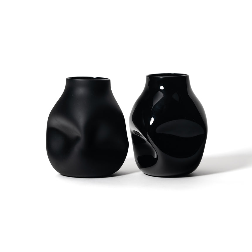 GoodBeast Design Vase BOULDER Black Hand Blown Glass in Vancouver Canada
