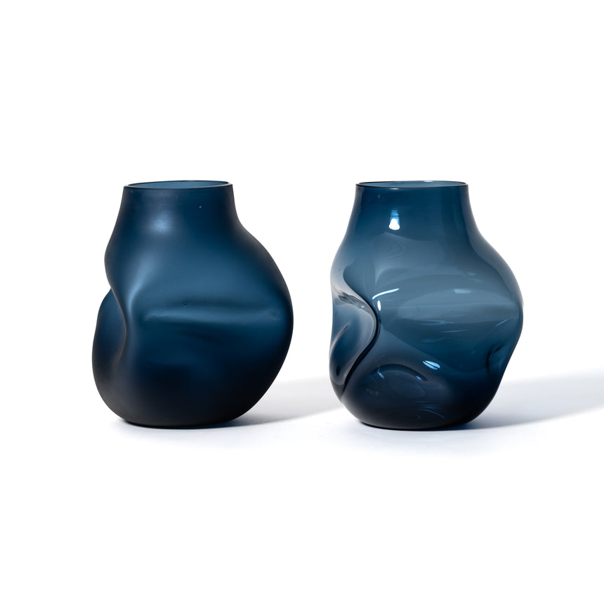 GoodBeast Design Vase BOULDER Blue Hand Blown Glass in Vancouver Canada