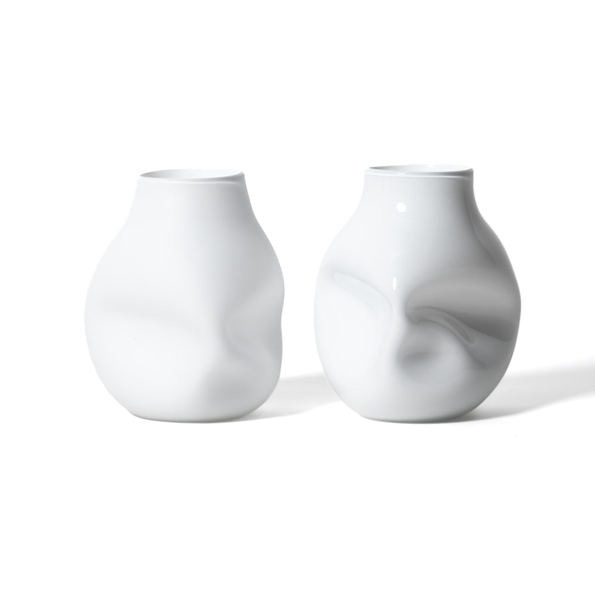 GoodBeast Design Vase BOULDER White Hand Blown Glass in Vancouver Canada