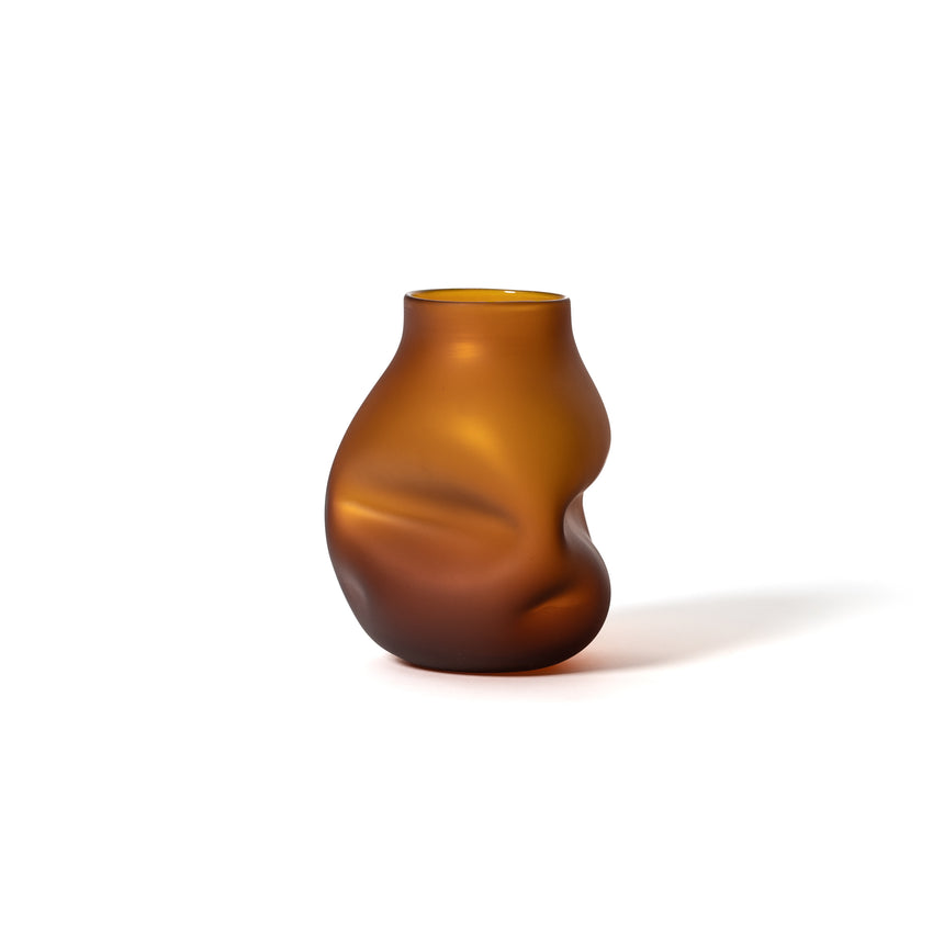 GoodBeast Design Vase Matte BOULDER Amber Hand Blown Glass in Vancouver Canada