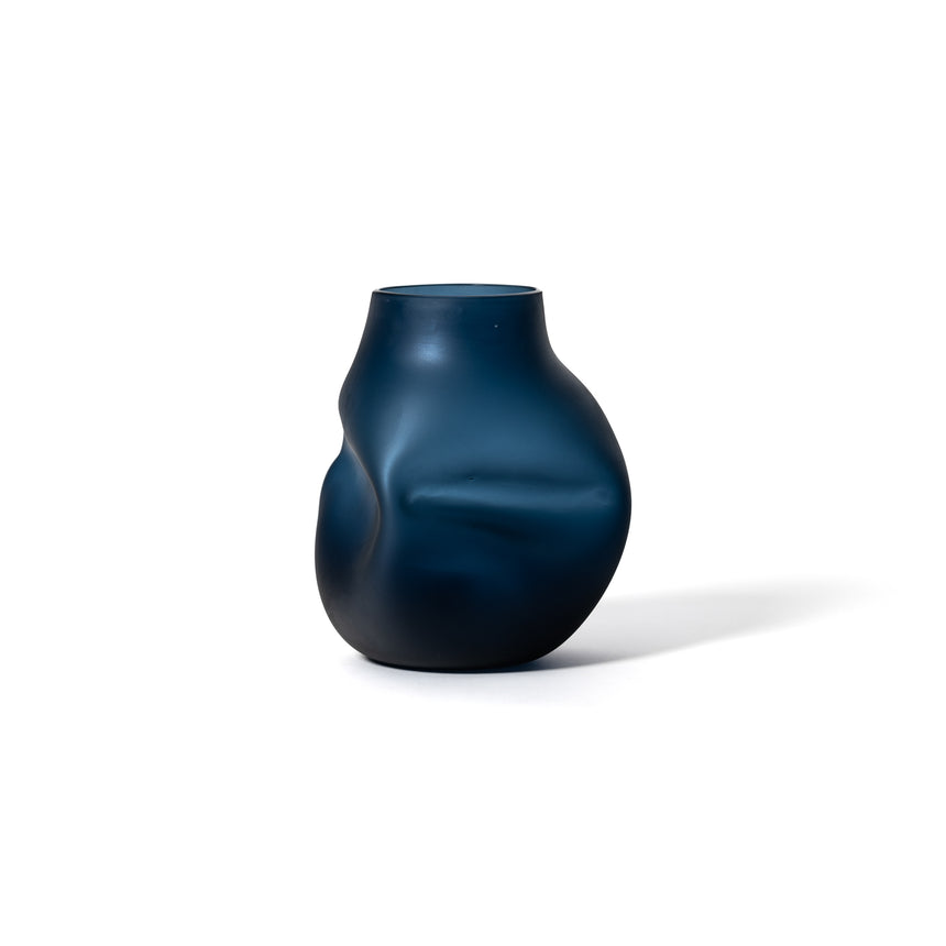 GoodBeast Design Vase Matte BOULDER Blue Hand Blown Glass in Vancouver Canada