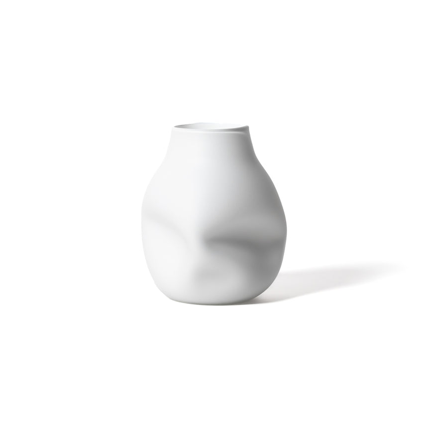 GoodBeast Design Vase Matte BOULDER White Hand Blown Glass in Vancouver Canada