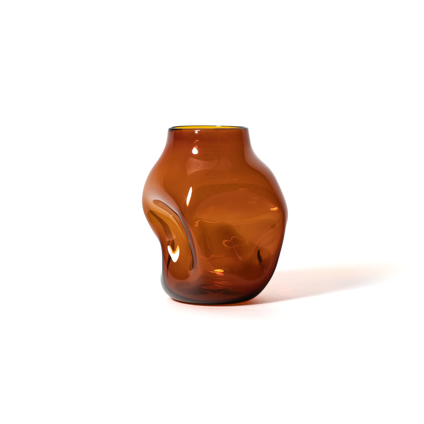 GoodBeast Design Vase Natural BOULDER Amber Hand Blown Glass in Vancouver Canada