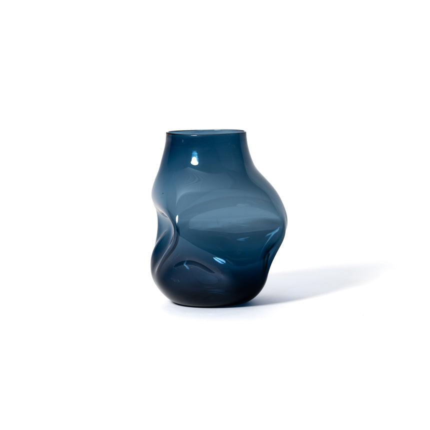 GoodBeast Design Vase Natural BOULDER Blue Hand Blown Glass in Vancouver Canada