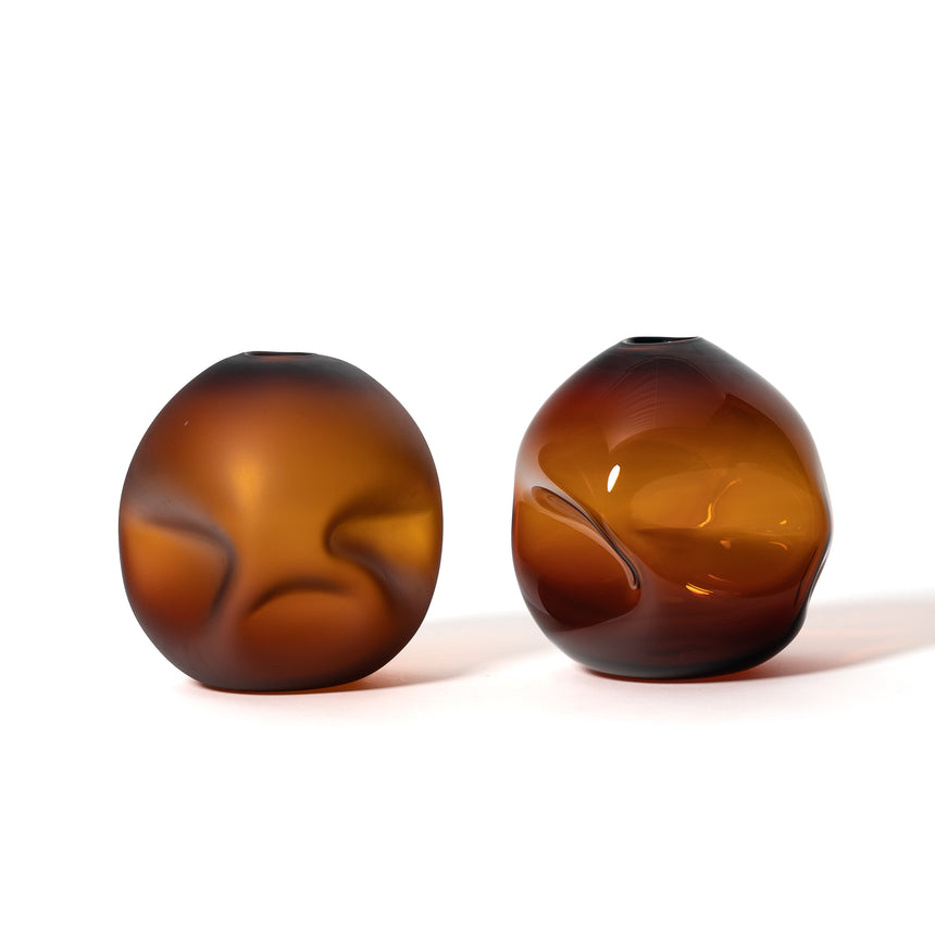 GoodBeast Design vase PEBBLE Amber Hand Blown Glass in Vancouver Canada