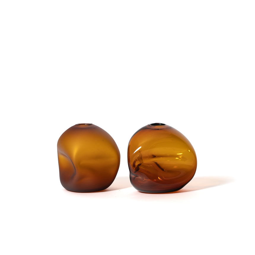 GoodBeast Design vase PEBBLE Amber Hand Blown Glass in Vancouver Canada