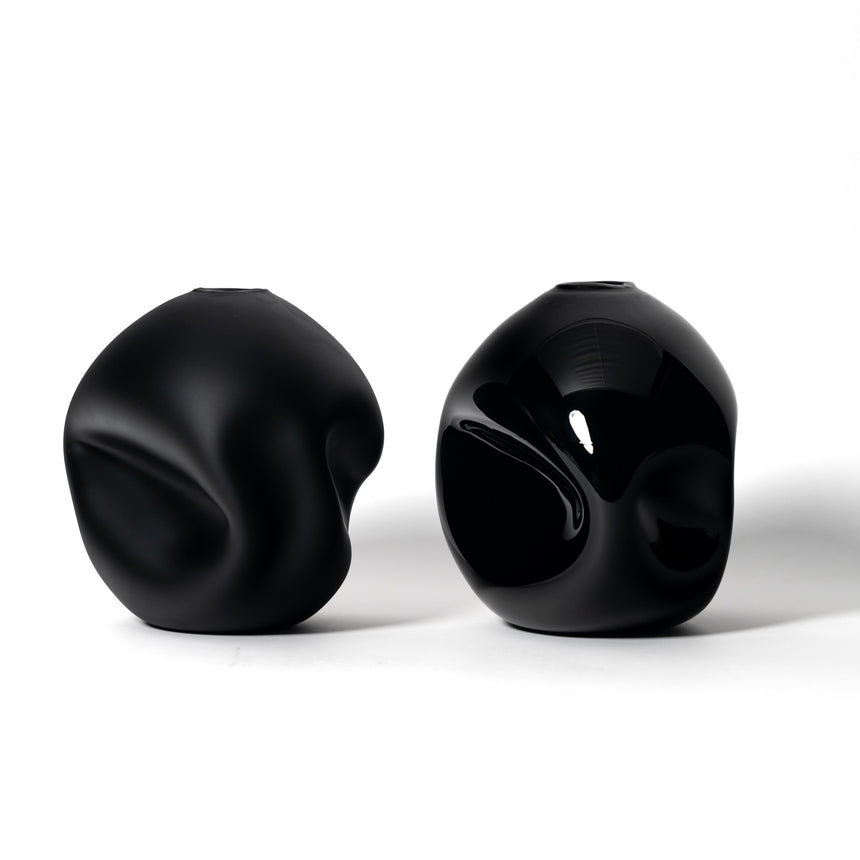 GoodBeast Design vase PEBBLE Black Hand Blown Glass in Vancouver Canada