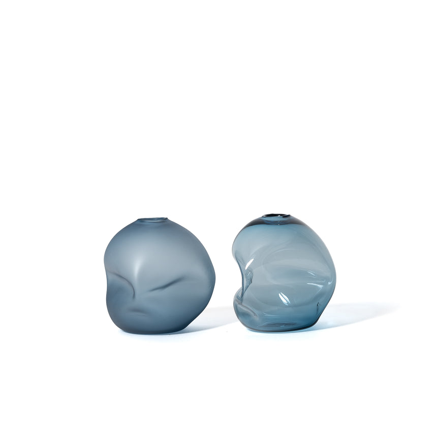 GoodBeast Design vase PEBBLE Blue Hand Blown Glass in Vancouver Canada