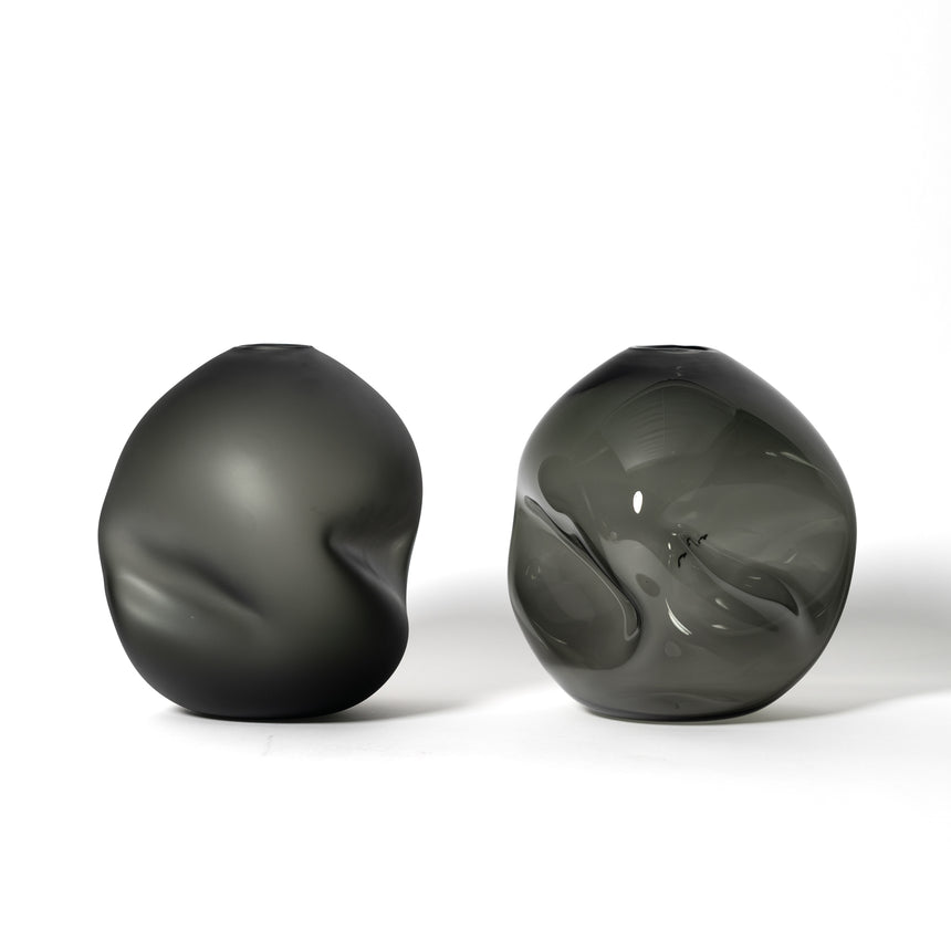 GoodBeast Design vase PEBBLE Grey Hand Blown Glass in Vancouver Canada