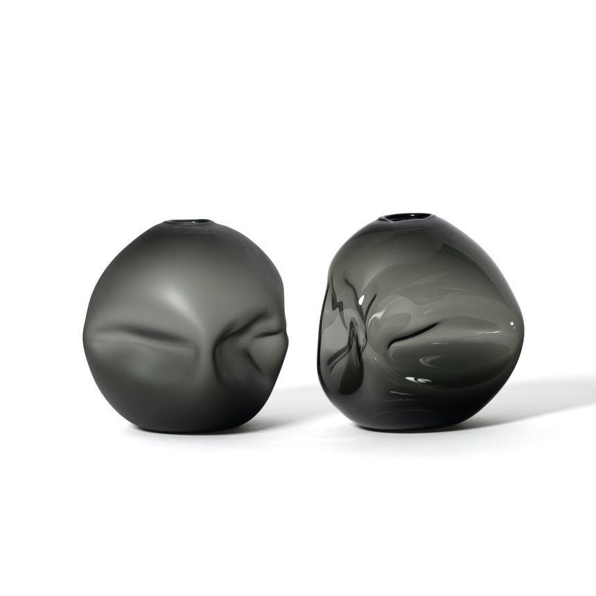 GoodBeast Design vase PEBBLE Grey Hand Blown Glass in Vancouver Canada