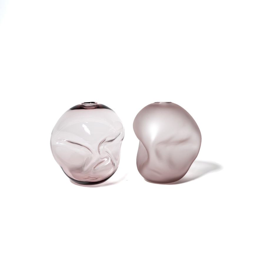 GoodBeast Design vase PEBBLE Lilac (New) Hand Blown Glass in Vancouver Canada