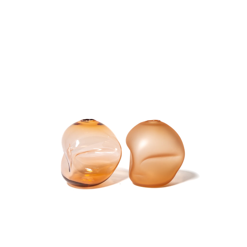 GoodBeast Design vase PEBBLE Tangerine (New) Hand Blown Glass in Vancouver Canada