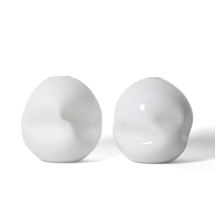 GoodBeast Design vase PEBBLE White Hand Blown Glass in Vancouver Canada