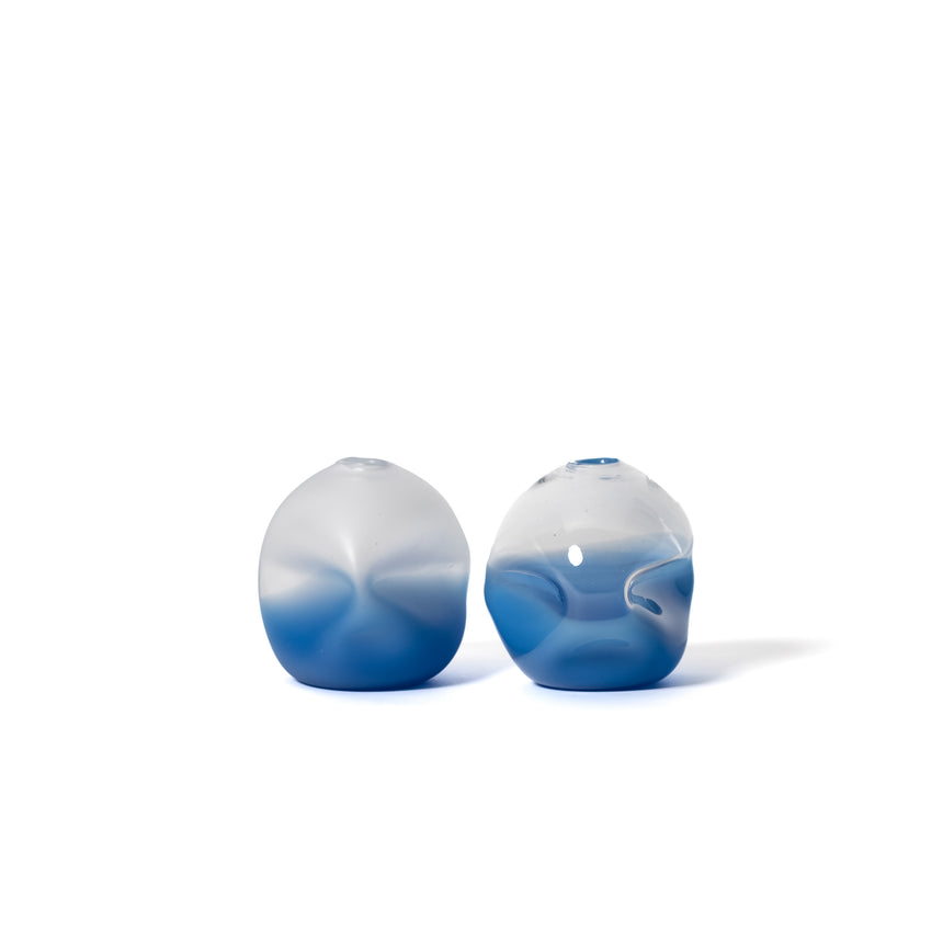 GoodBeast Design vase SPLASH BOTTOM PEBBLE Blue ECO Hand Blown Glass in Vancouver Canada