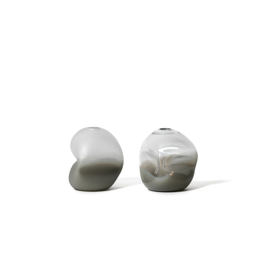 GoodBeast Design vase SPLASH BOTTOM PEBBLE Grey ECO Hand Blown Glass in Vancouver Canada
