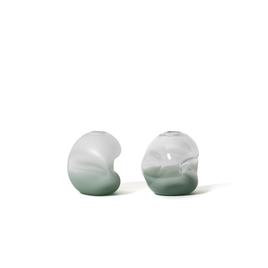 GoodBeast Design vase SPLASH BOTTOM PEBBLE Jade ECO Hand Blown Glass in Vancouver Canada