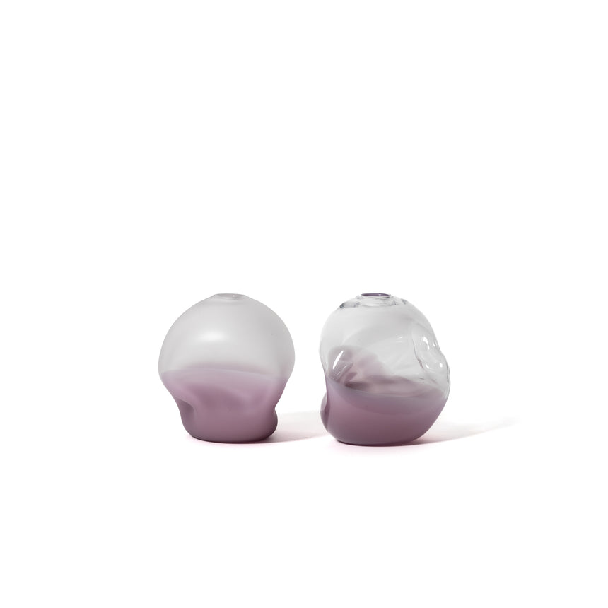 GoodBeast Design vase SPLASH BOTTOM PEBBLE Lavender ECO Hand Blown Glass in Vancouver Canada