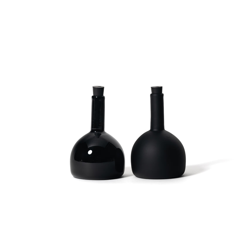 GoodBeast Design Vessel OIL BOTTLE Black Hand Blown Glass in Vancouver Canada
