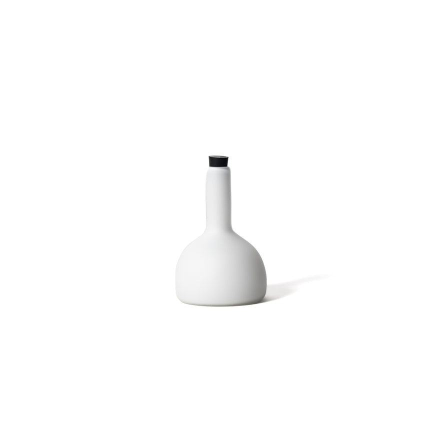 GoodBeast Design Vessel OIL BOTTLE White Hand Blown Glass in Vancouver Canada