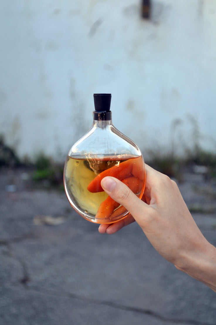 GoodBeast Design Vessel POCKET FLASK clear ECO Hand Blown Glass in Vancouver Canada