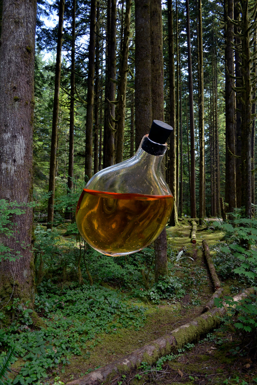 GoodBeast Design Vessel POCKET FLASK clear ECO Hand Blown Glass in Vancouver Canada
