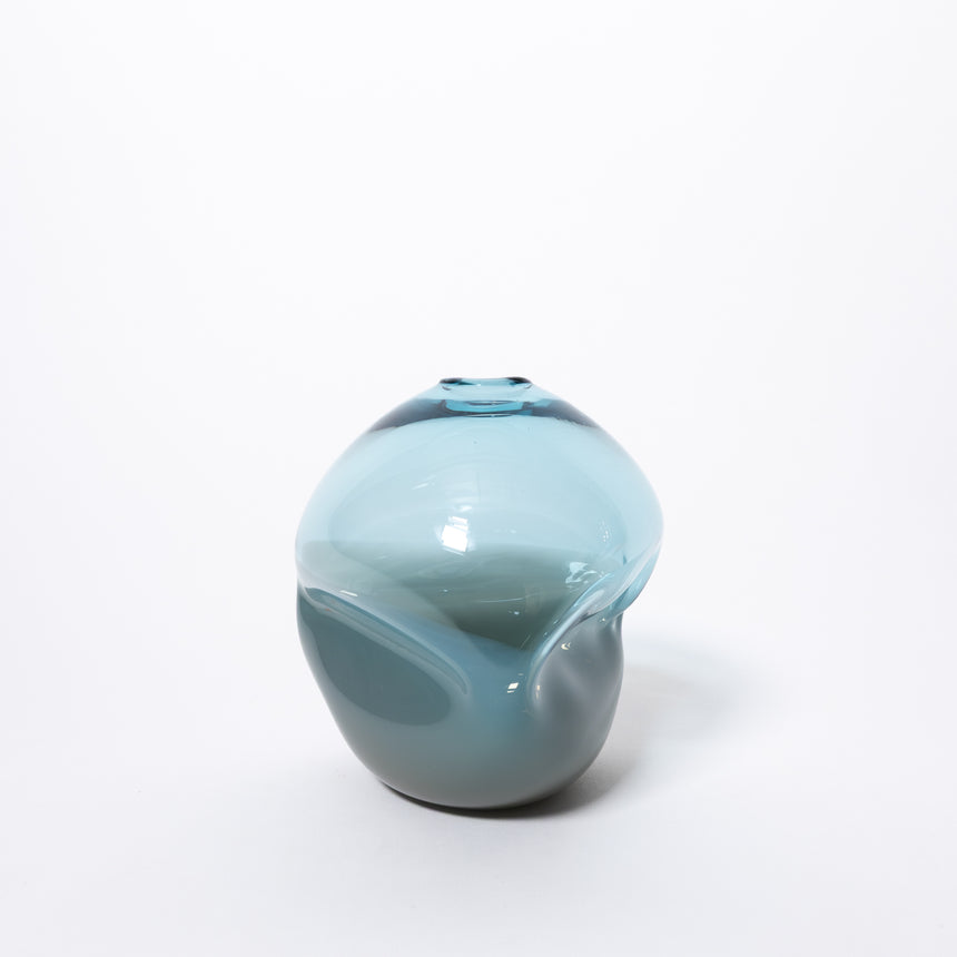 Goodbeast PEBBLE Blue/Grey Two-Tonne OOAK Hand Blown Glass in Vancouver Canada