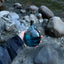 Goodbeast Vessel Steel Blue Pocket Flask Hand Blown Glass in Vancouver Canada