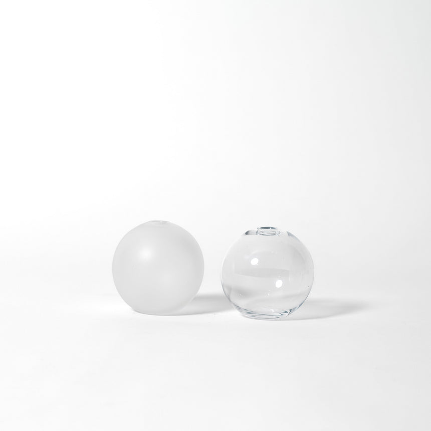 GoodBeast Design Bud Vase Clear / Gloss Round Bud Vases Hand Blown Glass in Vancouver Canada