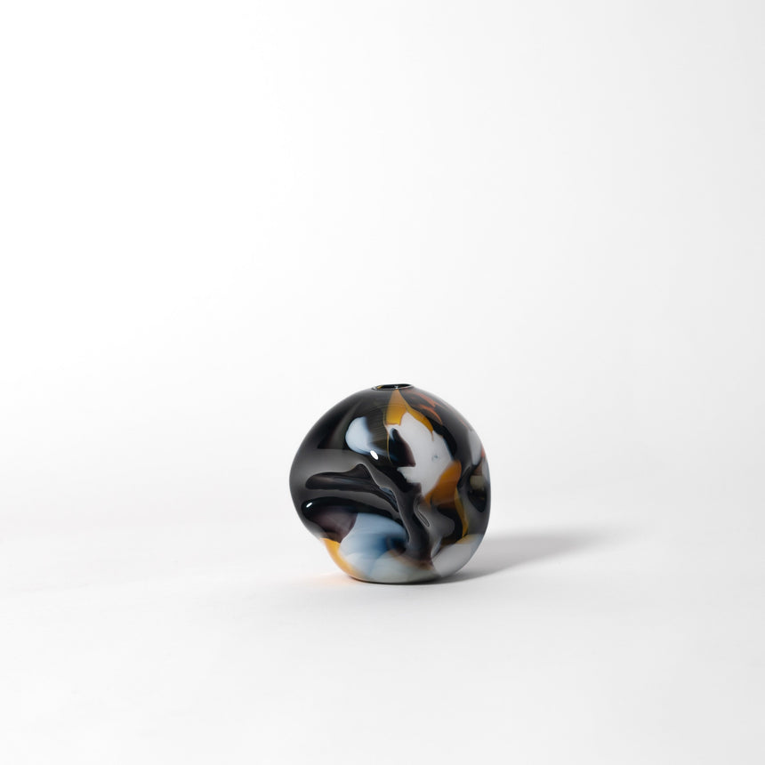 GoodBeast Design Bud Vase Natural Calico PEBBLE Series Hand Blown Glass in Vancouver Canada