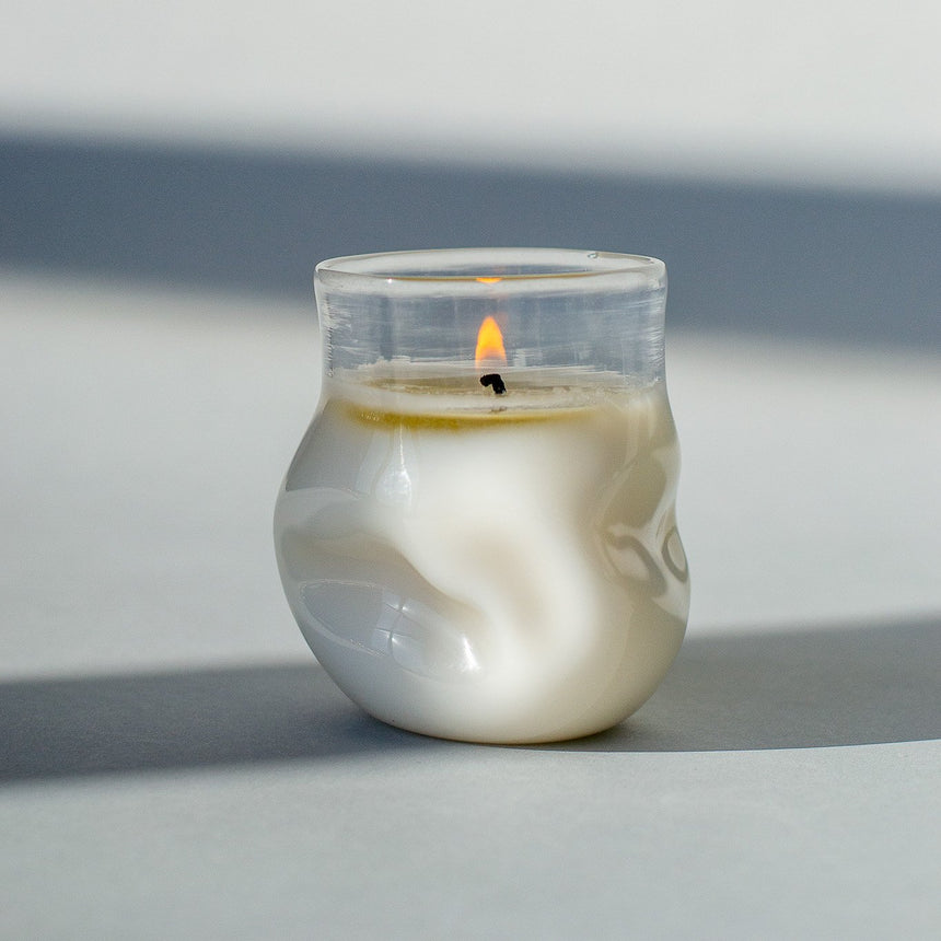 GoodBeast Design Candles Clear Crushed Candle Hand Blown Glass in Vancouver Canada