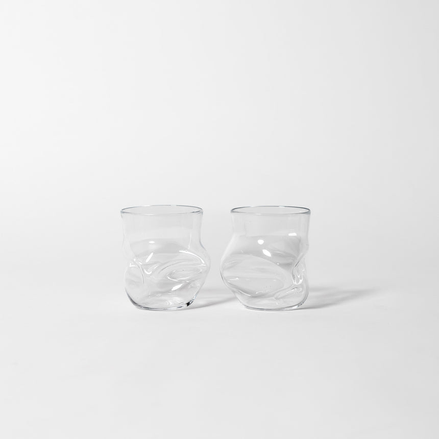 GoodBeast Design Glassware Clear Crushed Cups Hand Blown Glass in Vancouver Canada