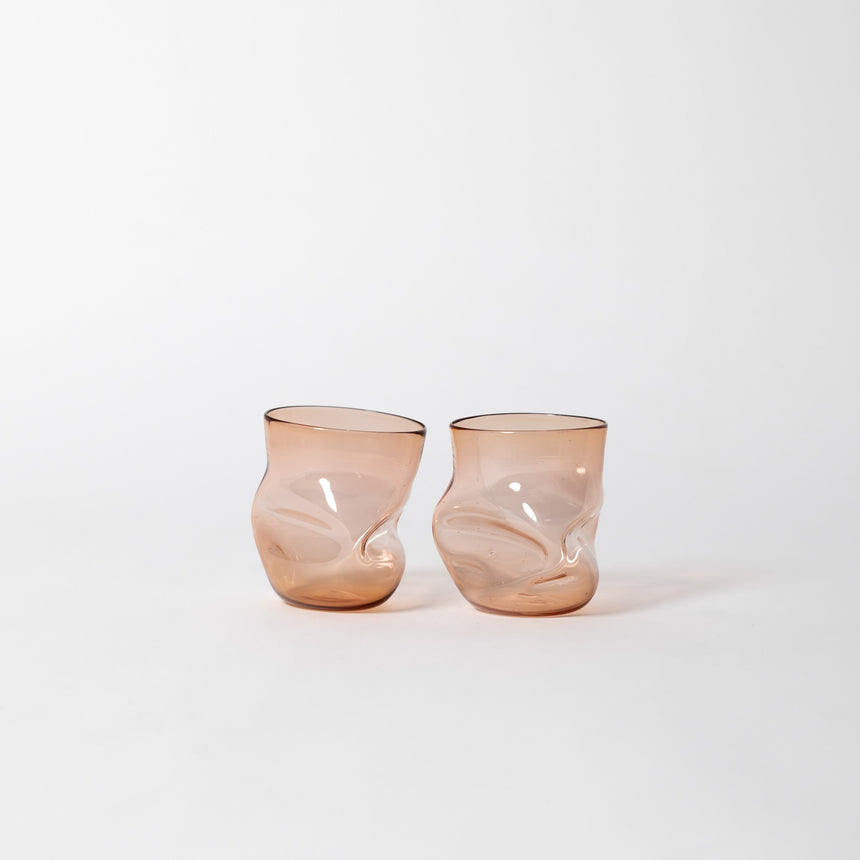 GoodBeast Design Glassware Grapefruit Crushed Cups Hand Blown Glass in Vancouver Canada