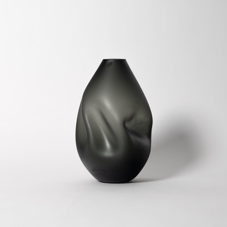 GoodBeast Design Vase Smoke Grey / Matte Finish SUMMIT Series Vases Hand Blown Glass in Vancouver Canada