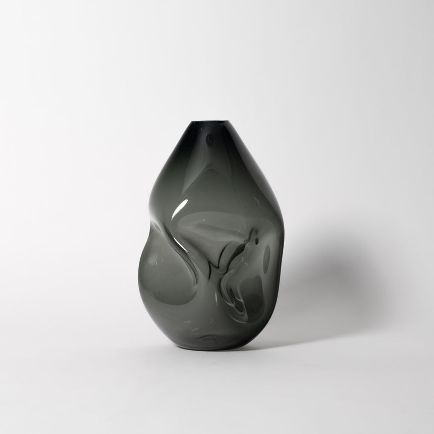 GoodBeast Design Vase Smoke Grey / Natural Gloss SUMMIT Series Vases Hand Blown Glass in Vancouver Canada